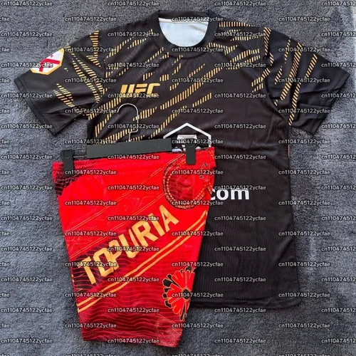 UFC Ilia Topuria boxeo lucha entrenamiento camiseta pantalones cortos hombres transpirable secado rápido jersey lucha correr conjunto absorbente de sudor