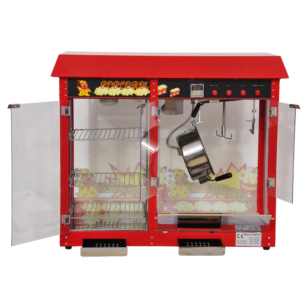 Industrial Two Use Popcorn Maker Strong Structure Popcorn Machine Price with Food Warmer Popcorn Making Machine Automatic