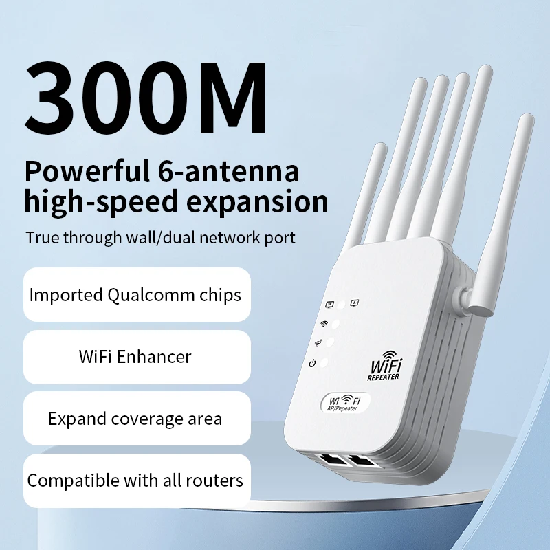 

WiFi signal booster amplifier extender supports WiFi 6 repeaters for access points (APs), high-speed signal boosters, wireless n