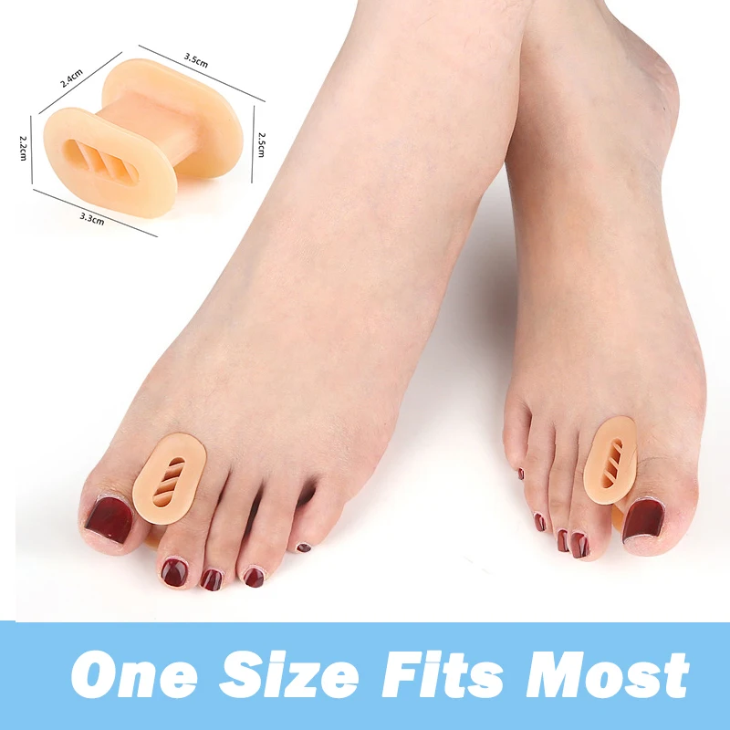 Pexmen 2/4 قطعة فواصل أصابع القدم من الجل مصحح الورم فواصل أصابع القدم لتقويم العظام إلى شكلهم الأصلي للرجال والنساء #4