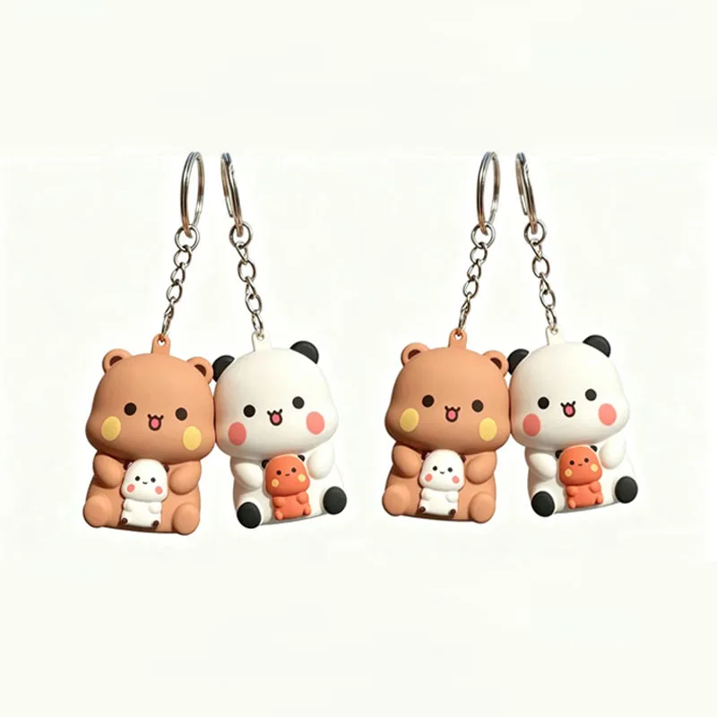 -Bubu Dudu diz eu te amo brinquedos de voz chaveiro yier panda urso brilhante figuras de anime telefone ornamento saco decoração