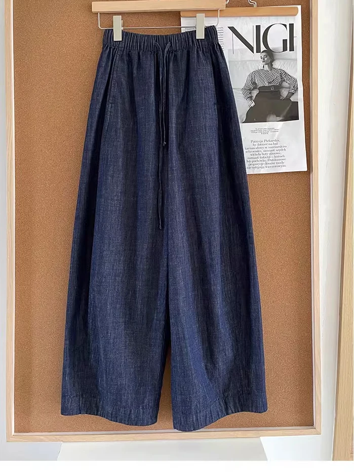 

Loose Fit Straight Leg Jeans Retro American Vintage Color Men's Women's Casual Harem Pants Spring High Waist Elastic Waist