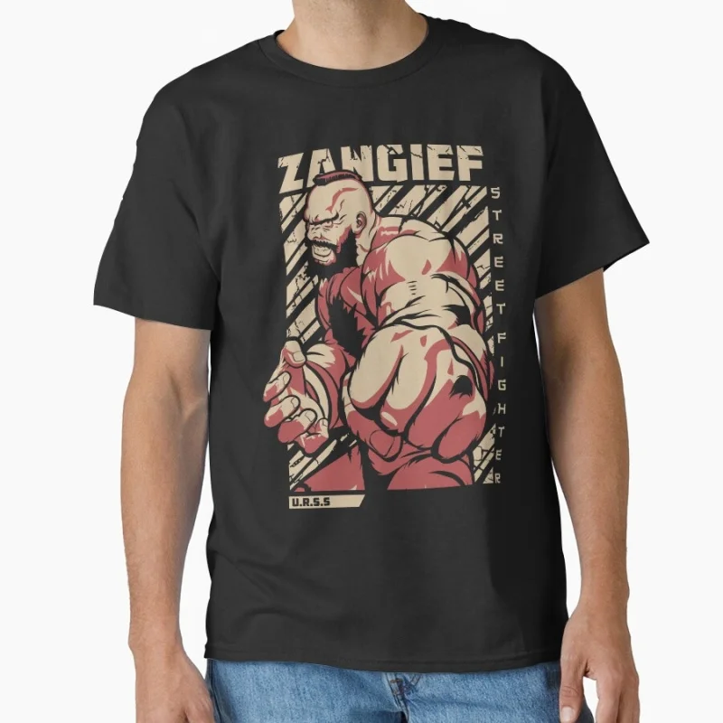 

Brawler Zangief Retro Combat Street fighter Gift t shirt Arcade game Graphic Tee Y2K Clothes Large size Tops 100% cotton tee
