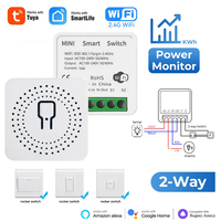 16A Mini Wifi DIY Switch Light Switches Module 2-way Control Work With Tuya Smart Life App Works with Alexa Alice Google Home