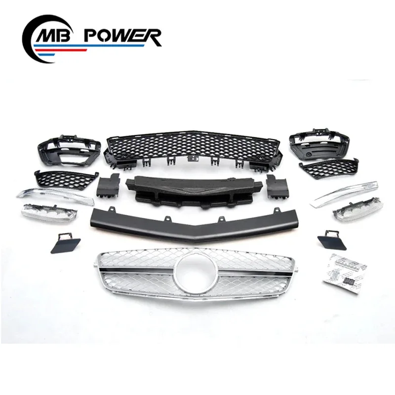 C-class W204 C63 4D نمط طقم الجسم ل C200 C260 C180 إلى W204 C63 المصد الأمامي المصد الخلفي مصبغة مادة pp 11y-13y #3