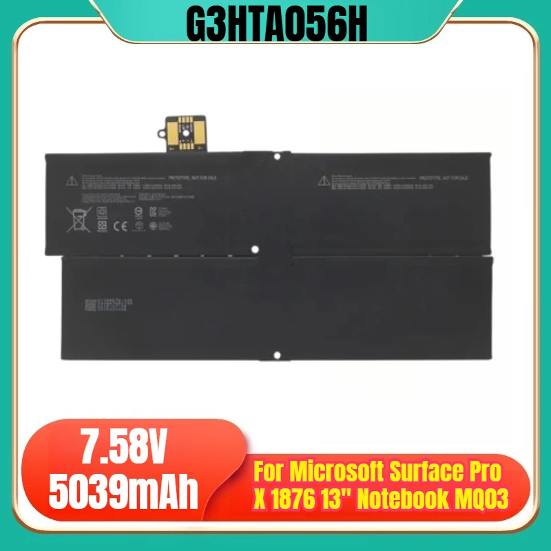 

7.58V 5039mAh G3HTA056H Laptop Batteries for Microsoft Surface Pro X 1876 13" Notebook MQ03