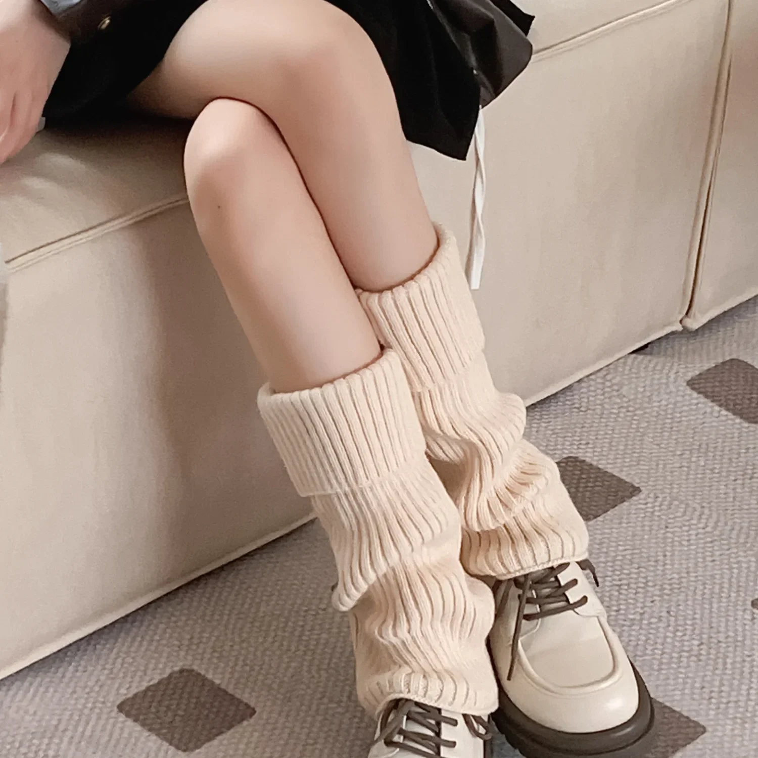 

1pc Lolita Leg Warmers Jk Ankle Warmer Long Socks Knee High Knitted Foot Cover Ankle Gaiters Women Winter Apparel Accessories