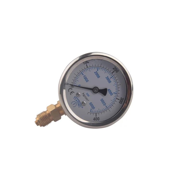 New Pressure Gauge 400Bar/6000PSI Thread G1/4 (1/4BSPP) Diameter 67mm Gas Manometre CO2 Sodastream Vibration Proof Fill Station