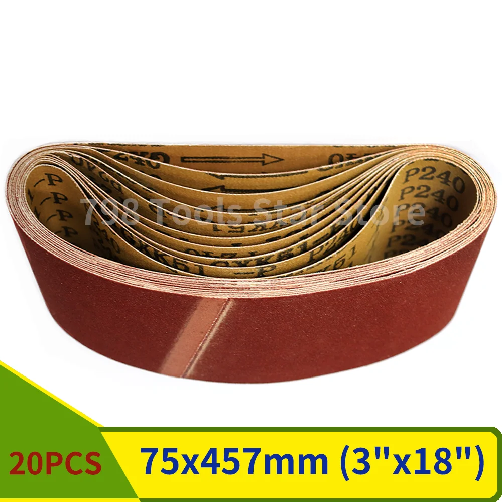 20PCS 457*75mm Abrasive Sanding Belt,40/60/80/120/180/240/400 Grits 3