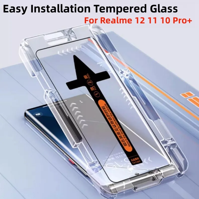 Easy Installation Tempered Glass For Realme 11 Pro Plus Realme 12 10 Pro+ Fingerprint Unlock Screen Protector Realme 11Pro Glass