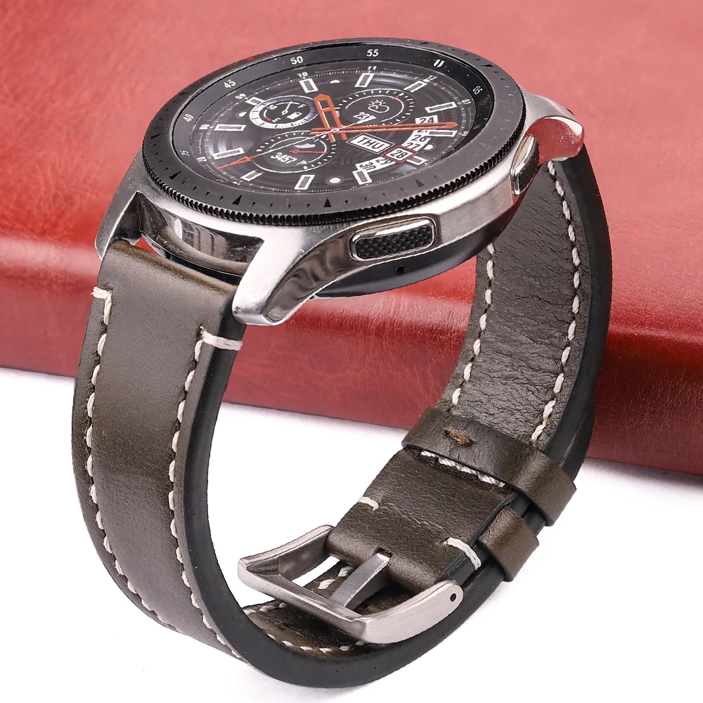 Genuine High-End Retro Calf Leather Watchbands 18mm 20mm 22mm 24mm Quick Release Strap for Samsung Huawei Watches