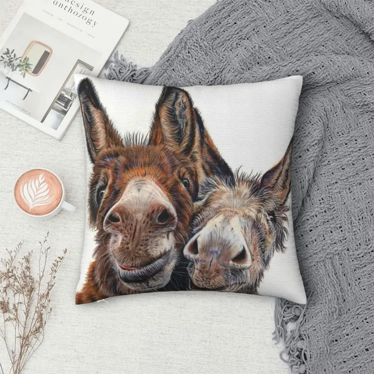 

Donkeys - Hee Haw Pillowcase Polyester Pillows Cover Cushion Comfort Throw Pillow Sofa Decorative Cushions Used for Home Bedroom