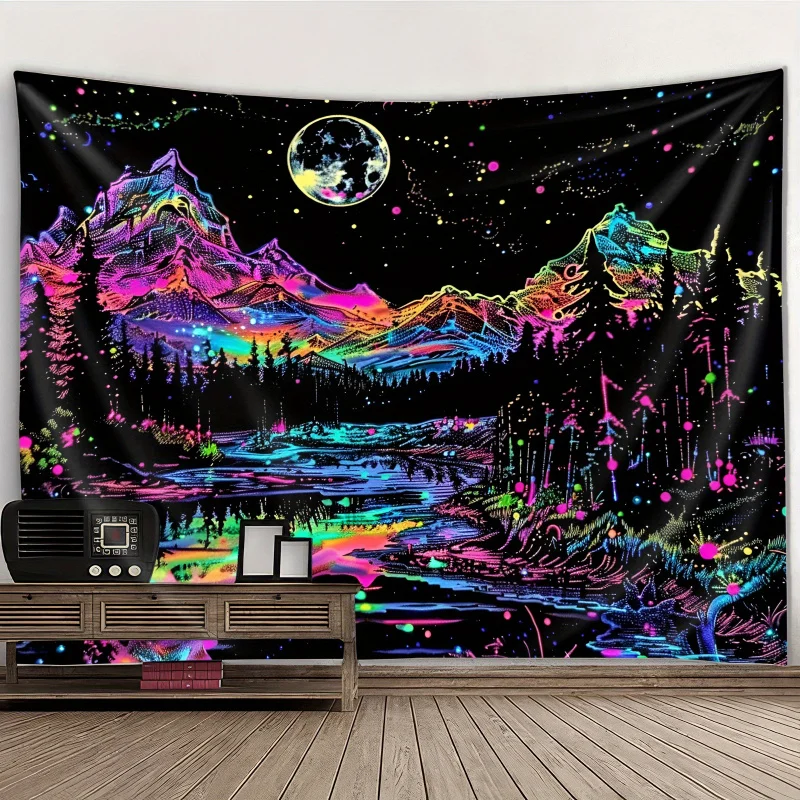 VIKAMA Romantic Aurora Valley Print Tapestry, Living Room, Bedroom, Gaming Room Home Decor, Washable, Dirt-Proof Wall Hanging