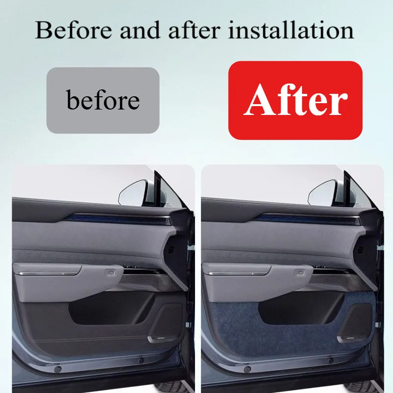 For Zeekr 7X 4PCS Suede Door Kick Pads Durable Pad Set for Car Door Interior Guard Against Scuffs