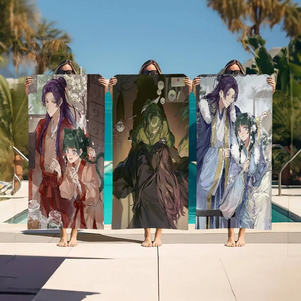 The Apothecary Diaries Anime Microfiber Blanket Quick Drying Beach Towels Oversized Printing Super Absorbent Pool Towel Blanket