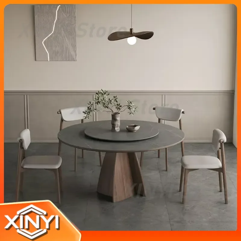 Nordic Luxury Dining Tables and Chairs Round Design Center Table for Kitchen Restaurant Wood Modern Mesa Comedor Home