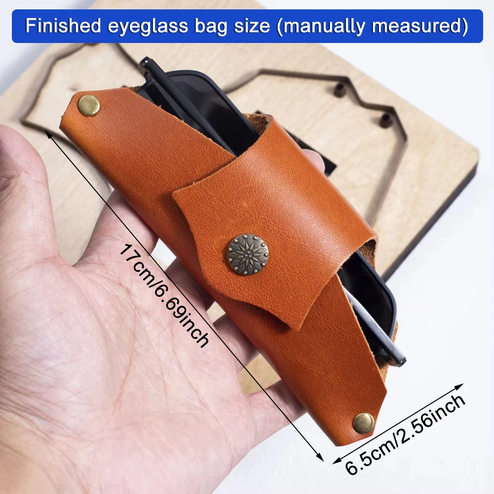 1 Pcs Japanese Steel Glasses Case Leather Die Cutter, Sharp Durable DIY Leather Cutting Mold for Handmade Eyeglasses Pouch