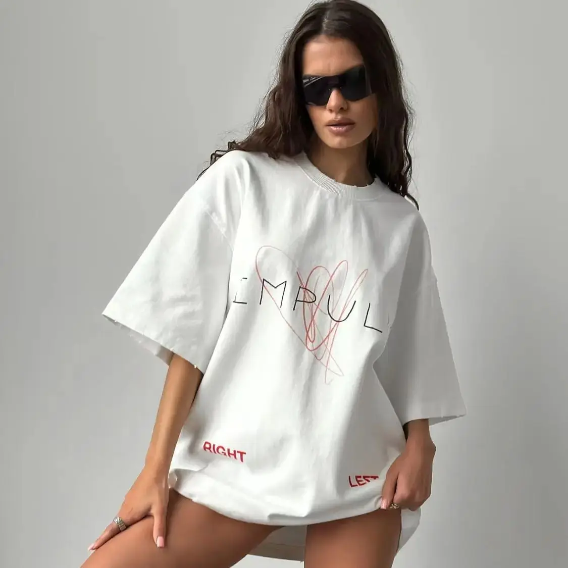 

European and American Style Graffiti Retro 100% Pure Cotton 2025 Summer American Niche Printing Fun Short-sleeved T-shirt Tops