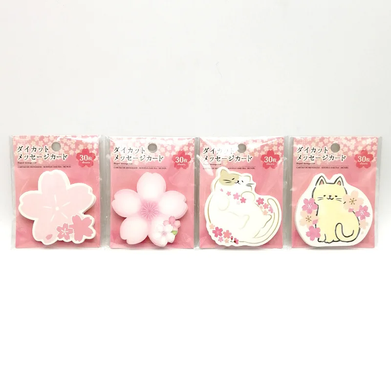 30 Sheets Beautiful Cherry Blossom Notes Message Card Handwritten Blank Card Information Cardboard Card Memo Pad Stationery