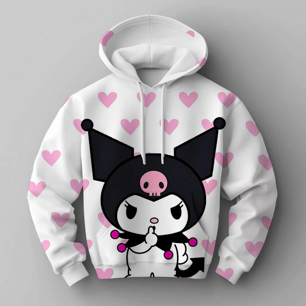 

Cute Hello Kitty Hoodie Children's Fun 3D Printed Sportswear Spring and Autumn Casual Hoodie Loose Top Long Sleeve Hoodie