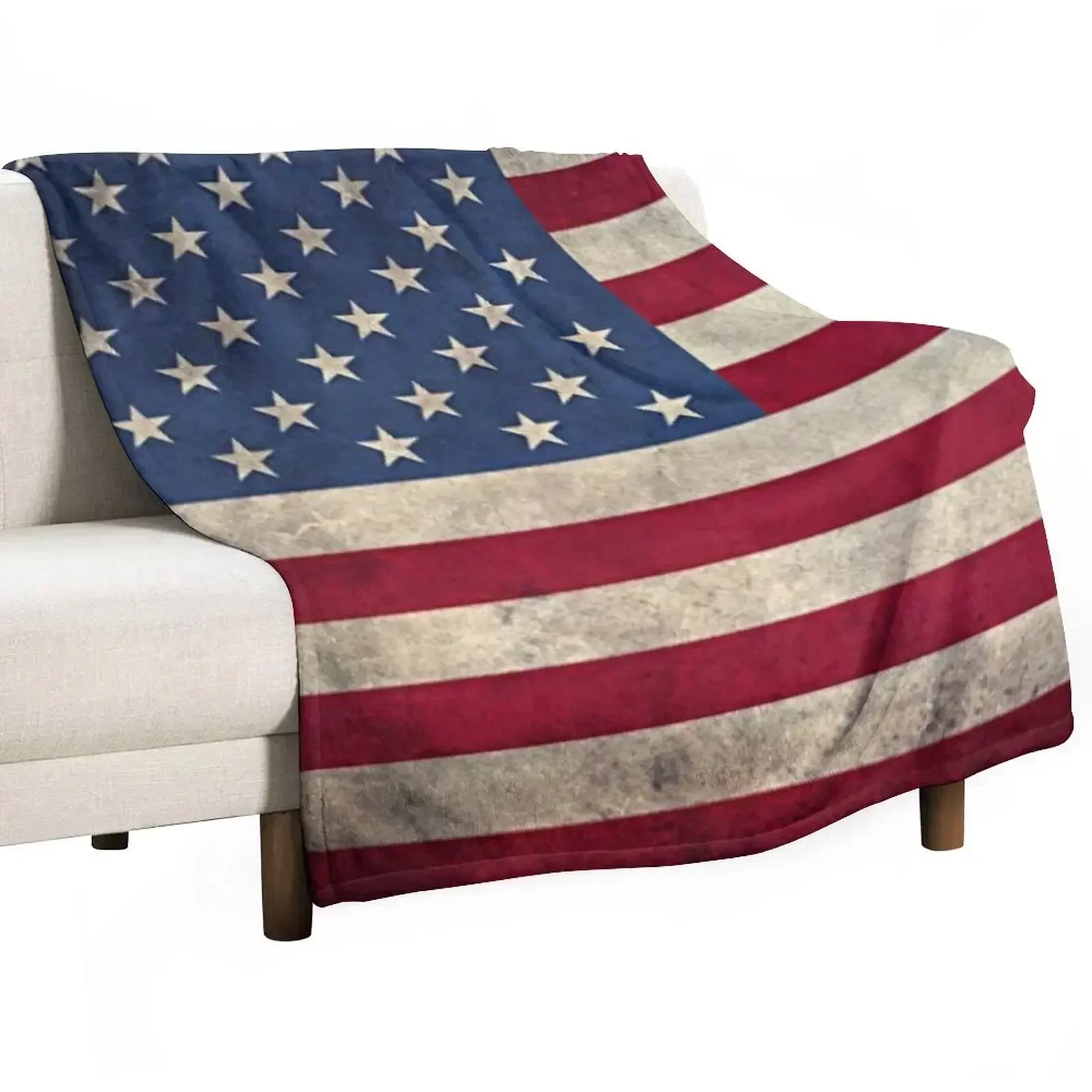 

American flag Throw Blanket Furry Thins Custom Nap Blankets