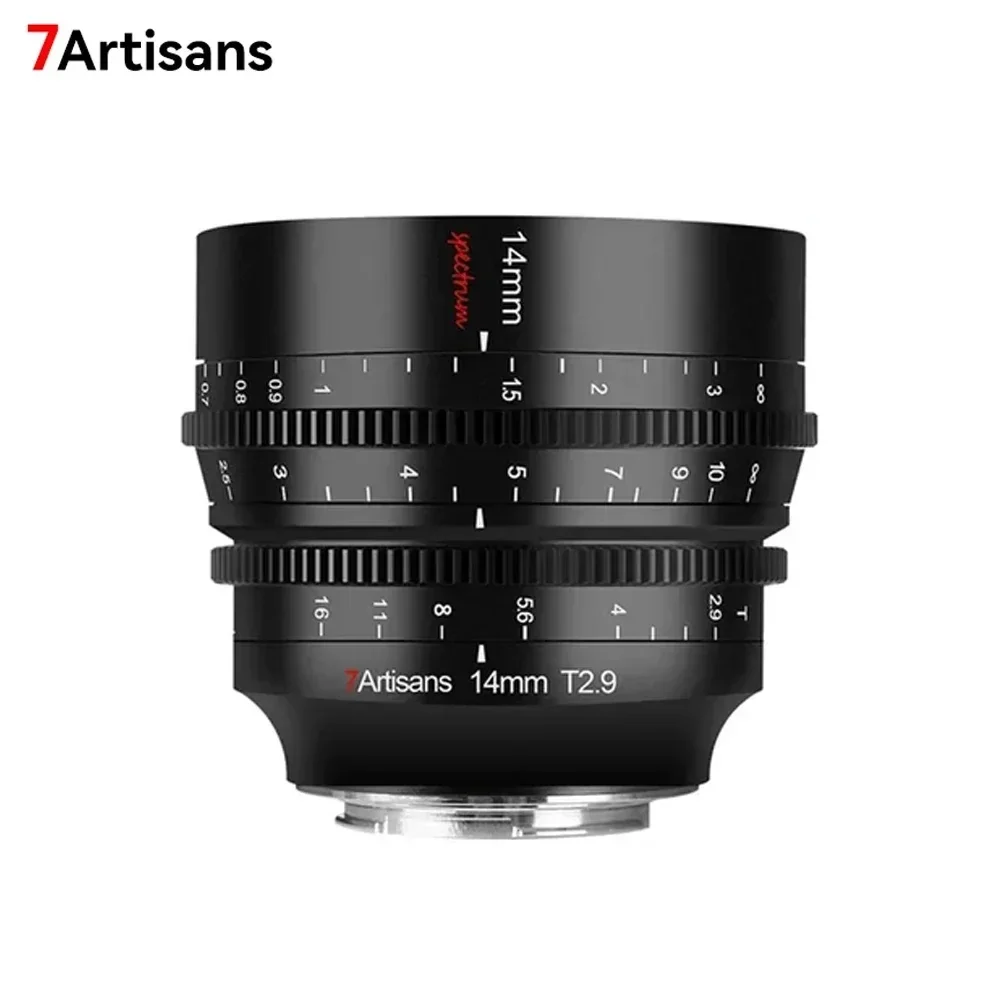 7artisans 14mm T2.9 Full Frame 114°Ultra-Wide-Angle MF Spectrum Cine Lens For Sony FE A7C Nikon Z Leica SL SIGMA FP Canon RF R5