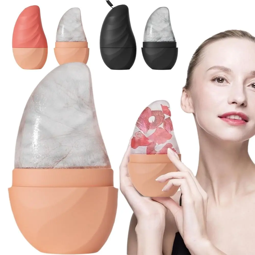Rullo di ghiaccio in silicone per il viso Strumenti riutilizzabili per la cura della pelle di bellezza Massaggiatore per il viso Rullo di ghiaccio per il lifting del viso a prova di perdite per il viso