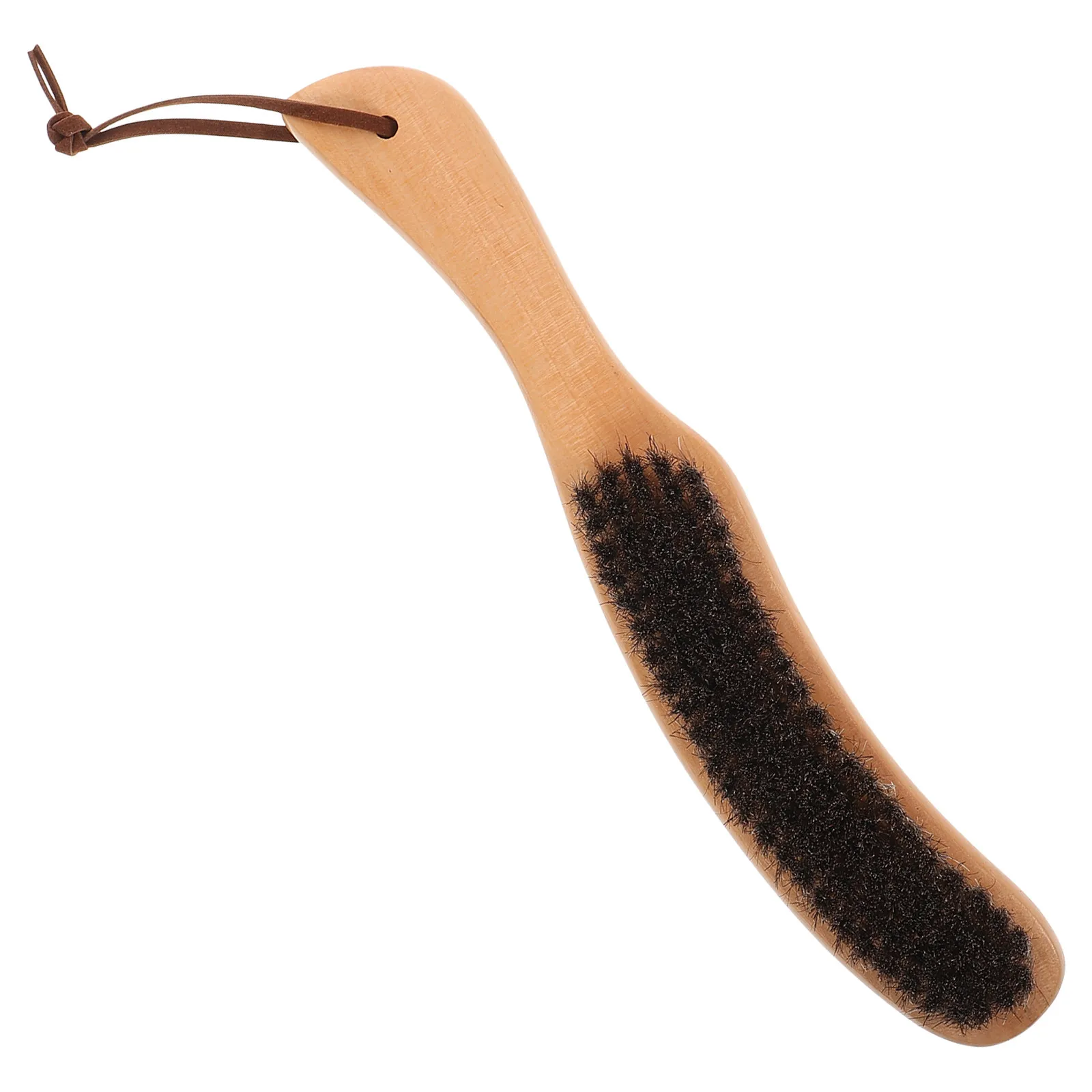 Horsehair Brush Wooden Handle Soft Dense Bristles Handheld Cleaning Tool for Clothes Coat Suit Remove Dust Pet