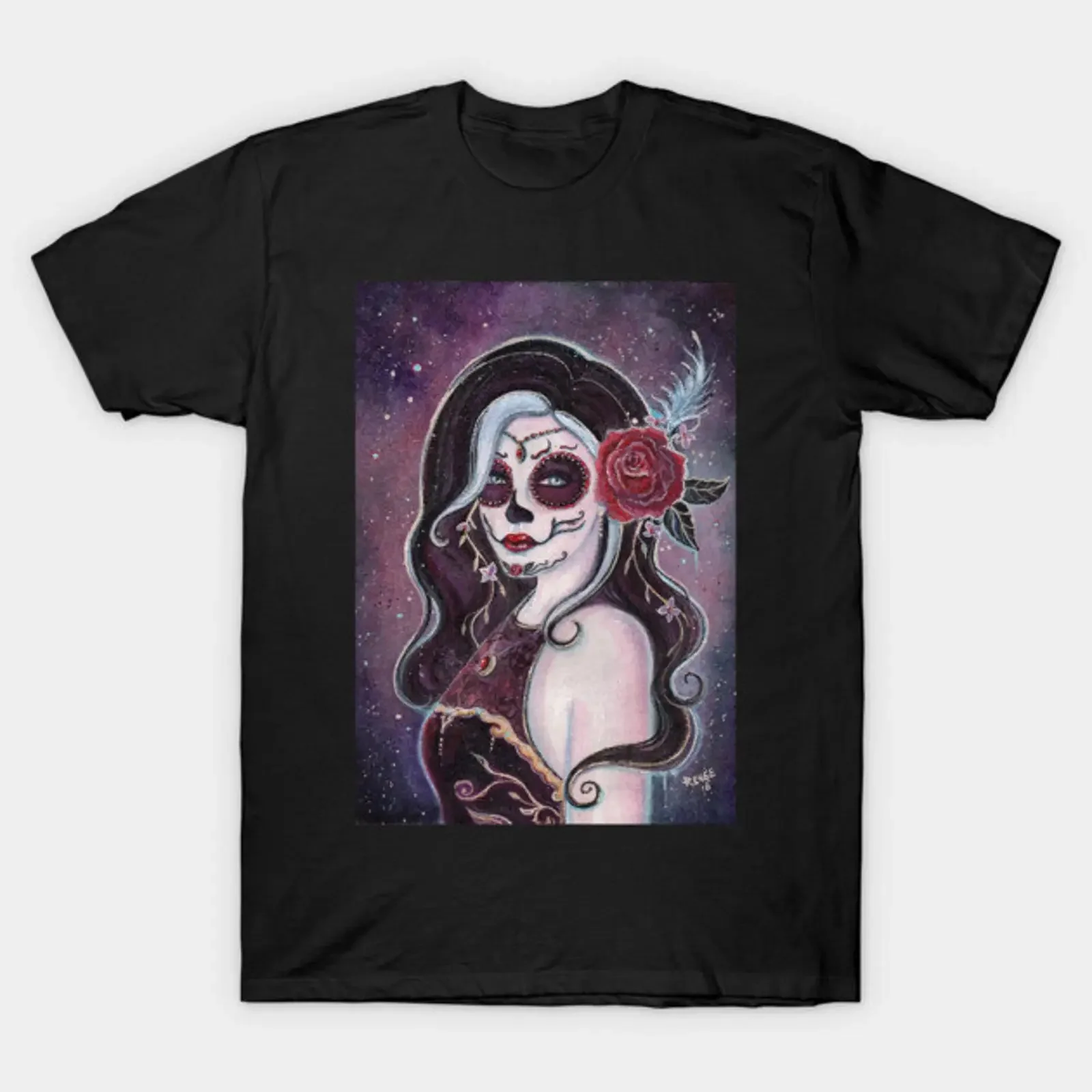 Day of the dead Allegria By Renee Lavoie T Shirt vintage Washed Slightly streetwear designer clothes Breathable graphic Stylish