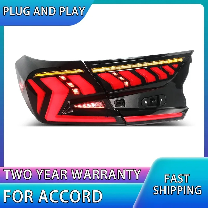 ไฟท้ายรถยนต์ LED สำหรับ Honda Accord 10 ปี 2018-2021 ไฟท้าย + ไฟเบรก + ไฟถอย + ไฟเลี้ยวแบบไดนามิก