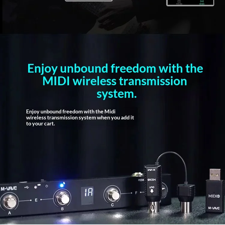 M‑Vave Wireless Bluetooth Midi Foot Controller 4 Footswitch Smart Pedal For Electric Guitar Effect Processor Stompbox