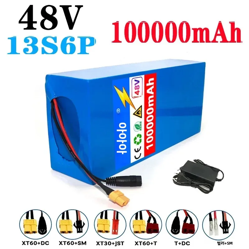 👍 100% 새 원본 48V 100Ah 13s6p 리튬 배터리 팩 48v 100Ah 2000W Citycoco 전동 스쿠터 배터리 내장 50A BMS