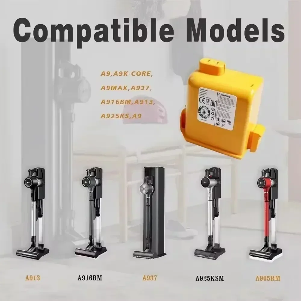 

3800 For LG Cordzero A9 Cordless Vacuum A9+ A9Plus A9M A9MASTER2X A9MULT12X A9PETNBED A9MULTI 25.2V EAC63382204 Lithium Battery