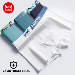 MiiOW Breathable Cotton Boxer Briefs for Men 7A Antibacterial Men's Panties Seamless Cuffs Male Underpants Man Underwear Boxers