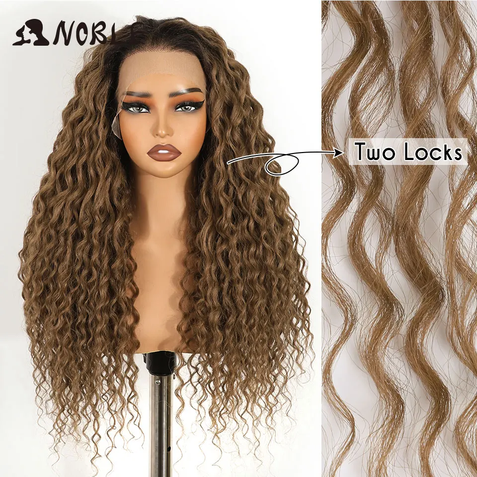 Noble 13x6 Synthetic Lace Frontal Wigs For Women 20 Inch Pre Plucked Lace Front Wig Wear And Go Honey Brown Pre-cut Lace Wigs