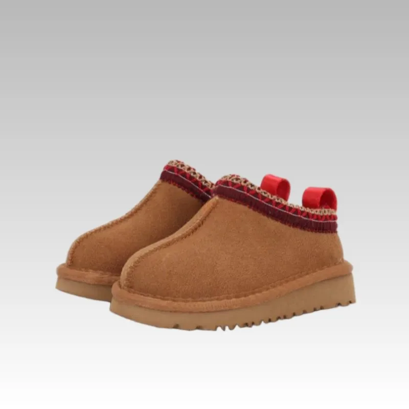 New Winter Kids Cowhide Suede Snow Boots Toddler Tasman Fur Slippers Tazz Baby Shoes Ultra Mini Girls Boy Low-top Warm Boot