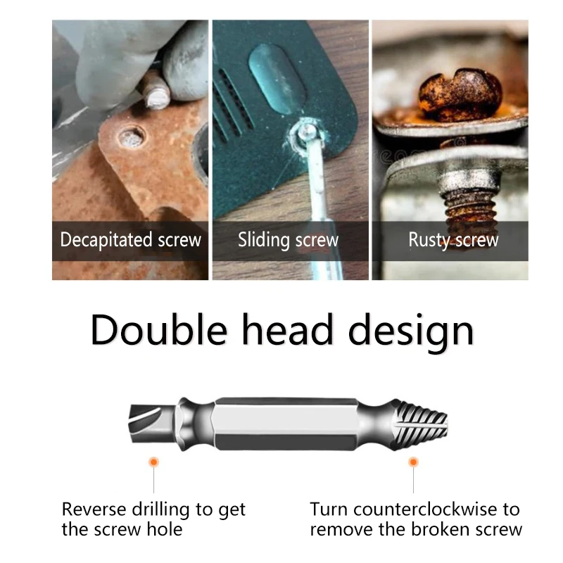 6Pcs Schraube Extractor Drill Bit set Bolzen Entferner Stripped Schrauben Einfach Nehmen Sie Gebrochen Twist Gebrochen Bolzen Schraube Abriss werkzeuge