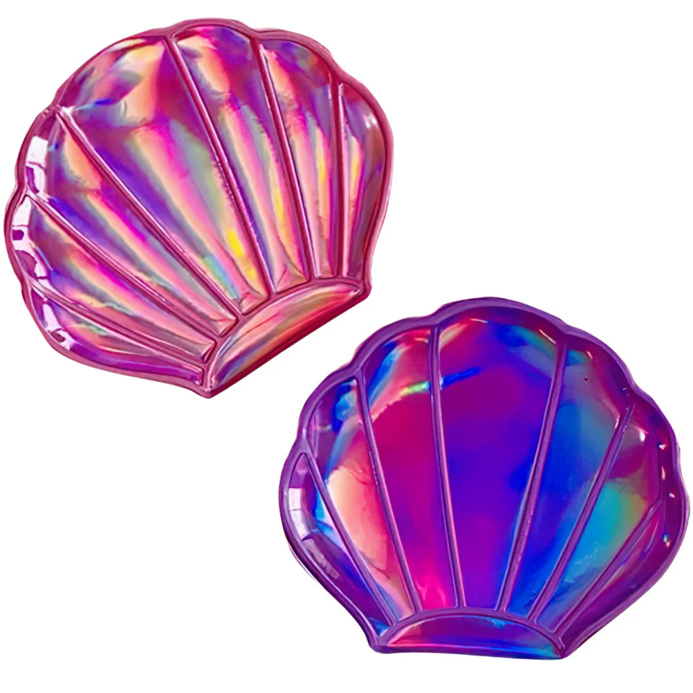 

2Pcs Foldable Shell Makeup Mirror Compact Small Portable Double Sided Mirror for Women Party Travel Picnic