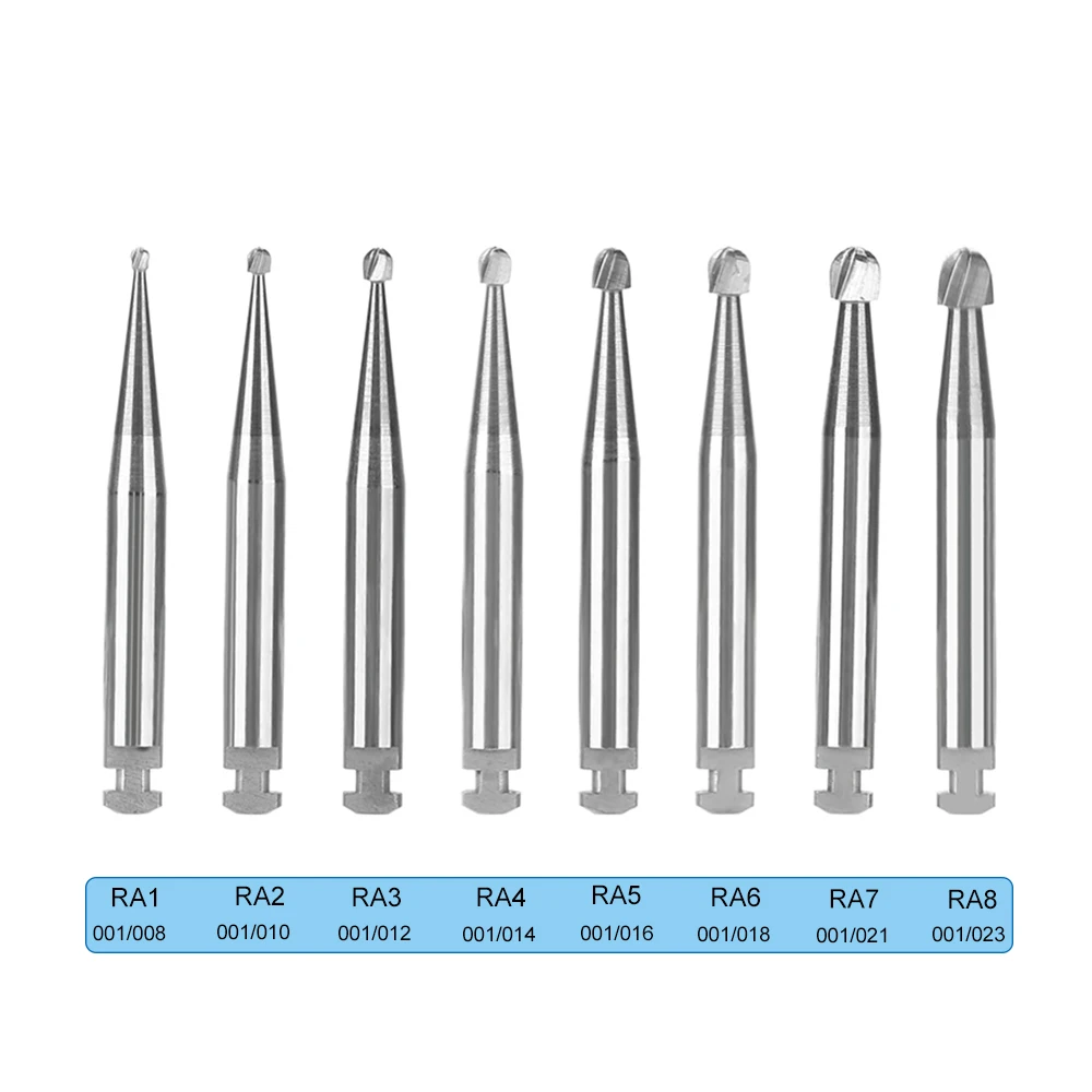 5pcs/pack Dental Tungsten Carbide Burs  RA Low Speed Round RA1 RA2 RA3 Series Dental Lab Clinic Shank Dia2.35mm Length 22.5mm