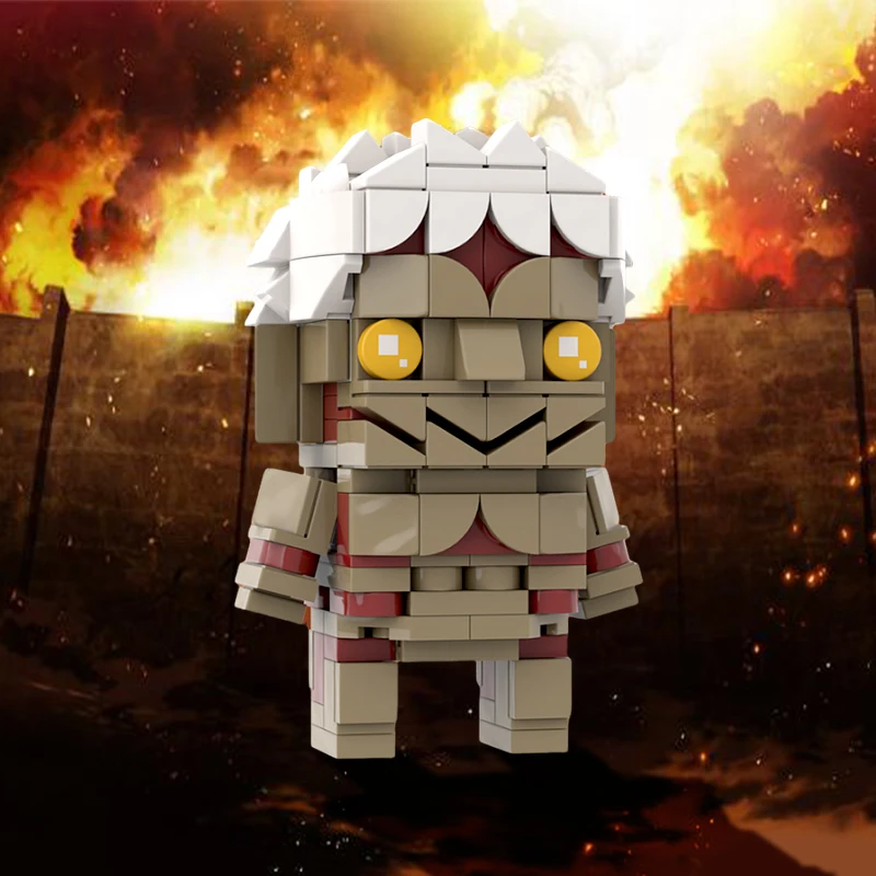 

MOC Attack on Titan Brickheadz Armored Titan Model Building Blocks Anime Figures Stitch Brick Mini Toys Creative Children's Gift