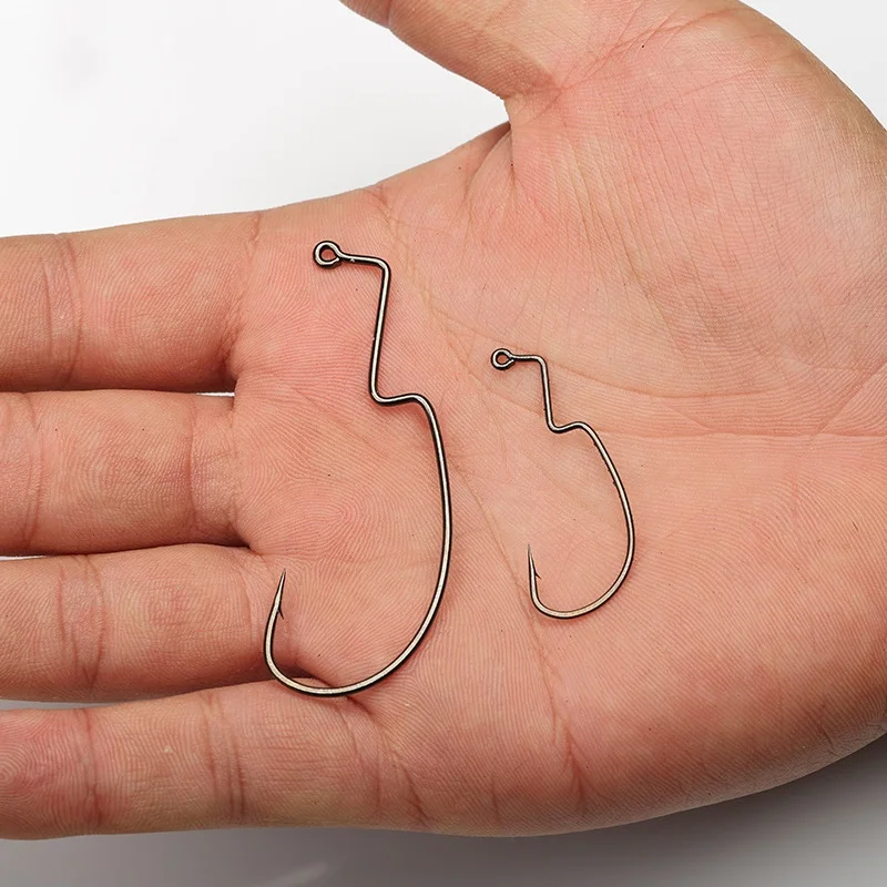 Spezielle Angelhaken mit Langem Griff und Breitem, Schmalem Bauch für Hochseeangeln, Texas Rig, Drop-Shot, Bass- und Makrelenangeln, 10 Stück – Detail 4