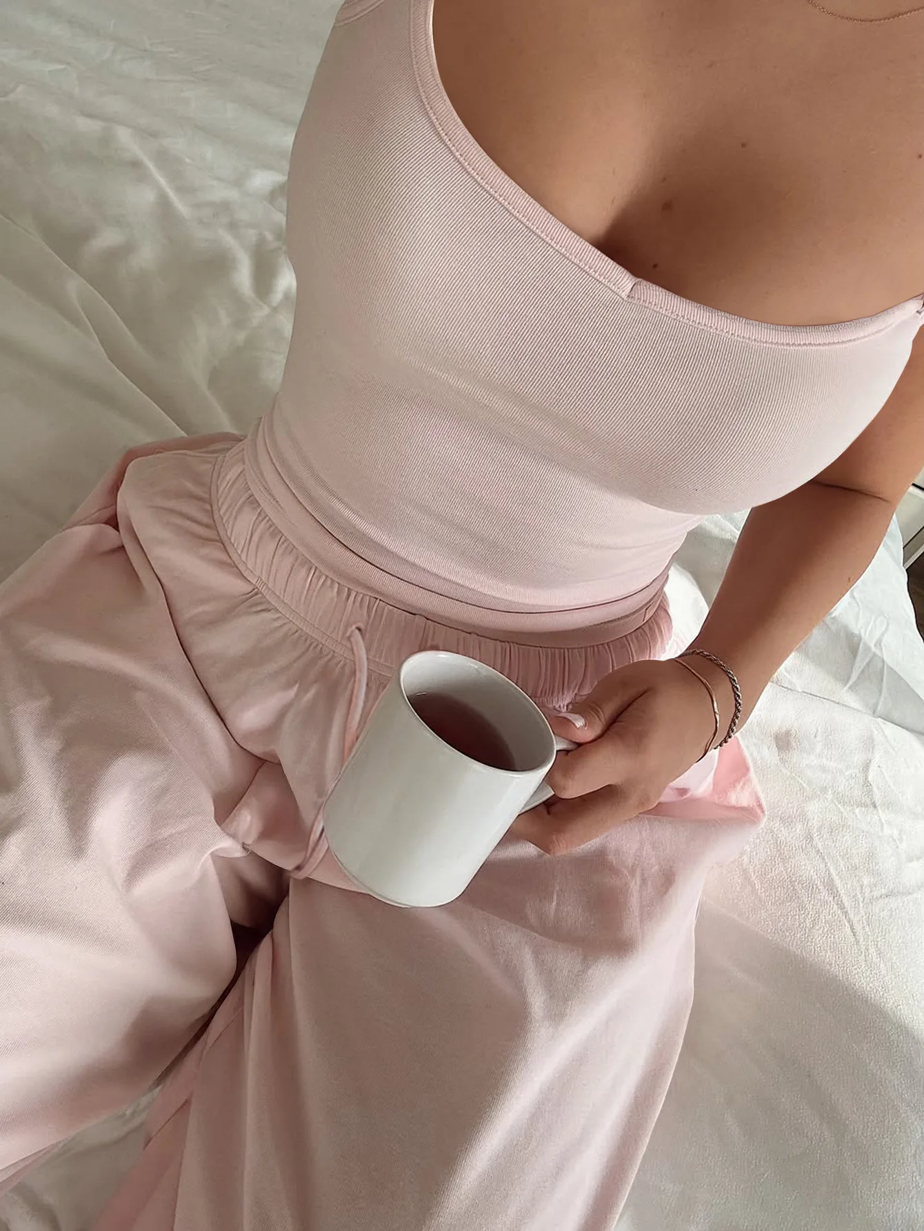 2025 New Two-piece-set Y2K Sports Camisole Solid Color Trousers Suit Women's Clothing Matching Sets Pant Sets