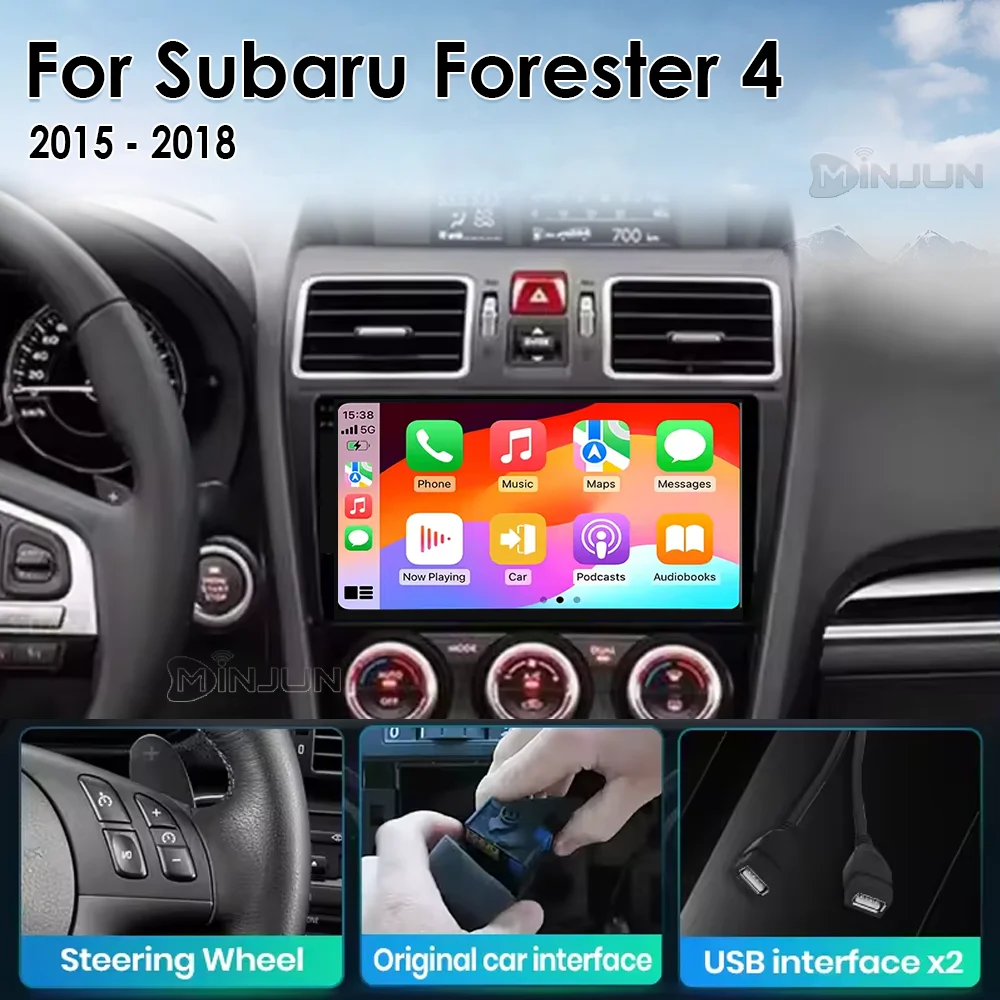 Android 15 Auto Qualcomm Car Radio for Subaru Forester 4 SJ WRX XV 2015 - 2018 Multimidia Player Navigation Head Unit Carplay