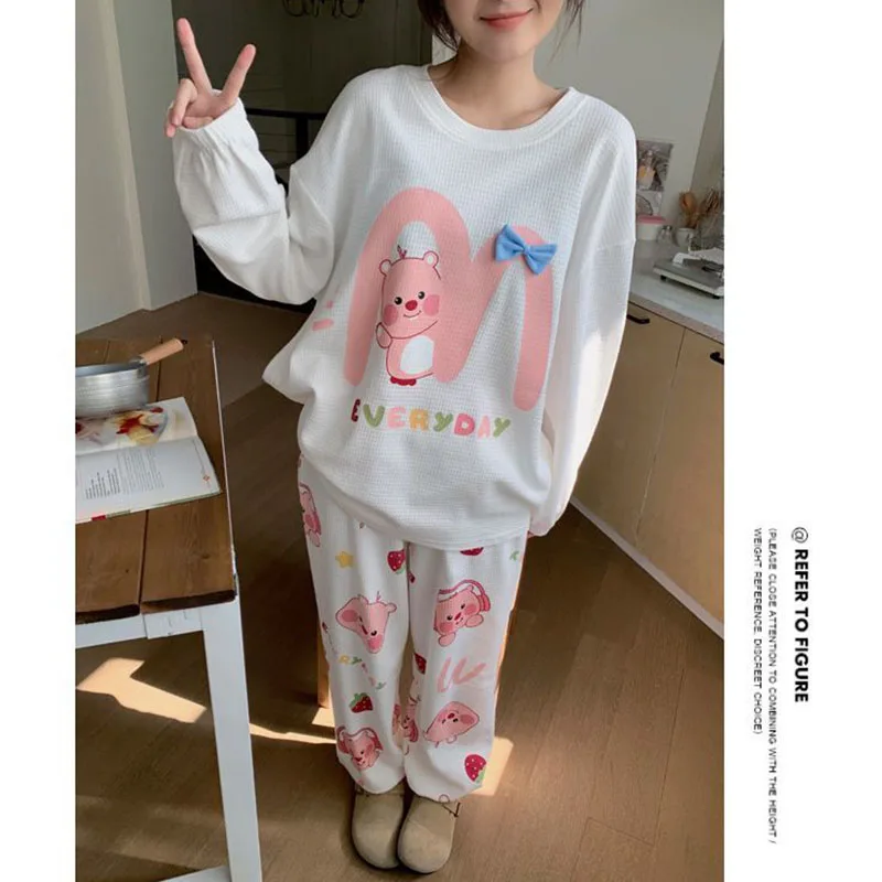 Miniso Cute Zanmang Loopy Long Sleeved Pajamas Cartoon Cotton Soft Spring Autumn Winter Home Leisure Time Suit Girl Gifts