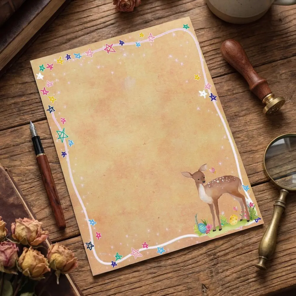 Vintage Style A4 Stationery Paper Set Double Sided Sheets For Writing Letters Journaling Scrapbook Decoration Art Craft Supplies
