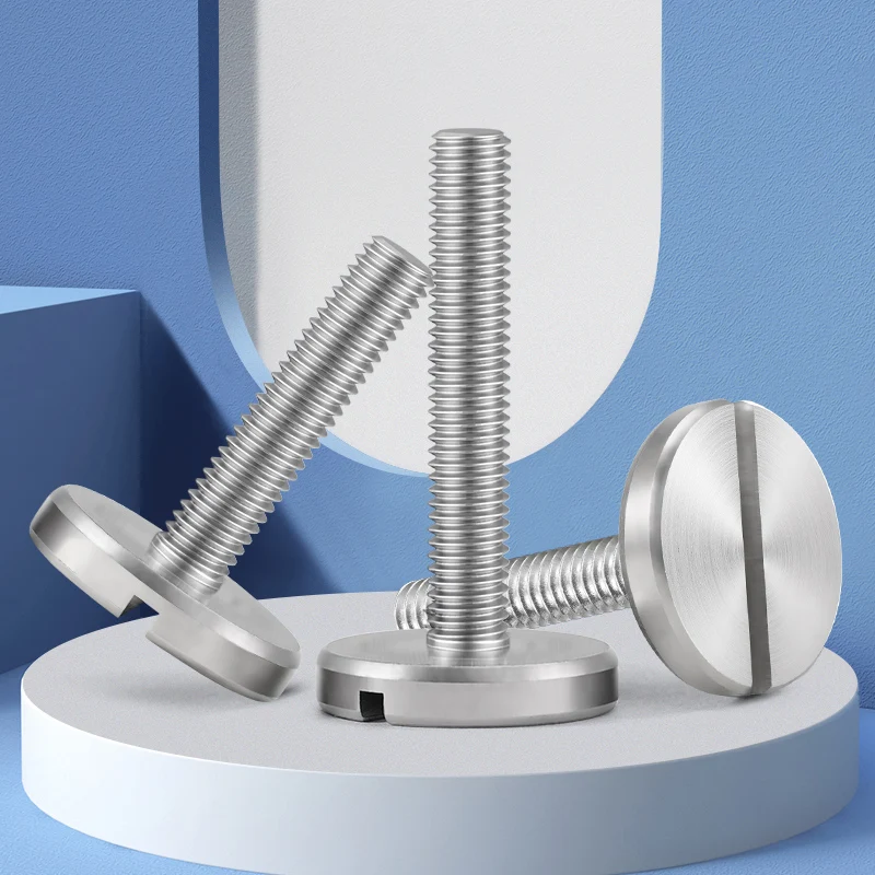 304 Stainless Steel Flat Head Large Round Head Screw Slotted Hand Screwed Cylinder Screw Bolt M2 M3 M5 M6 M8 M10