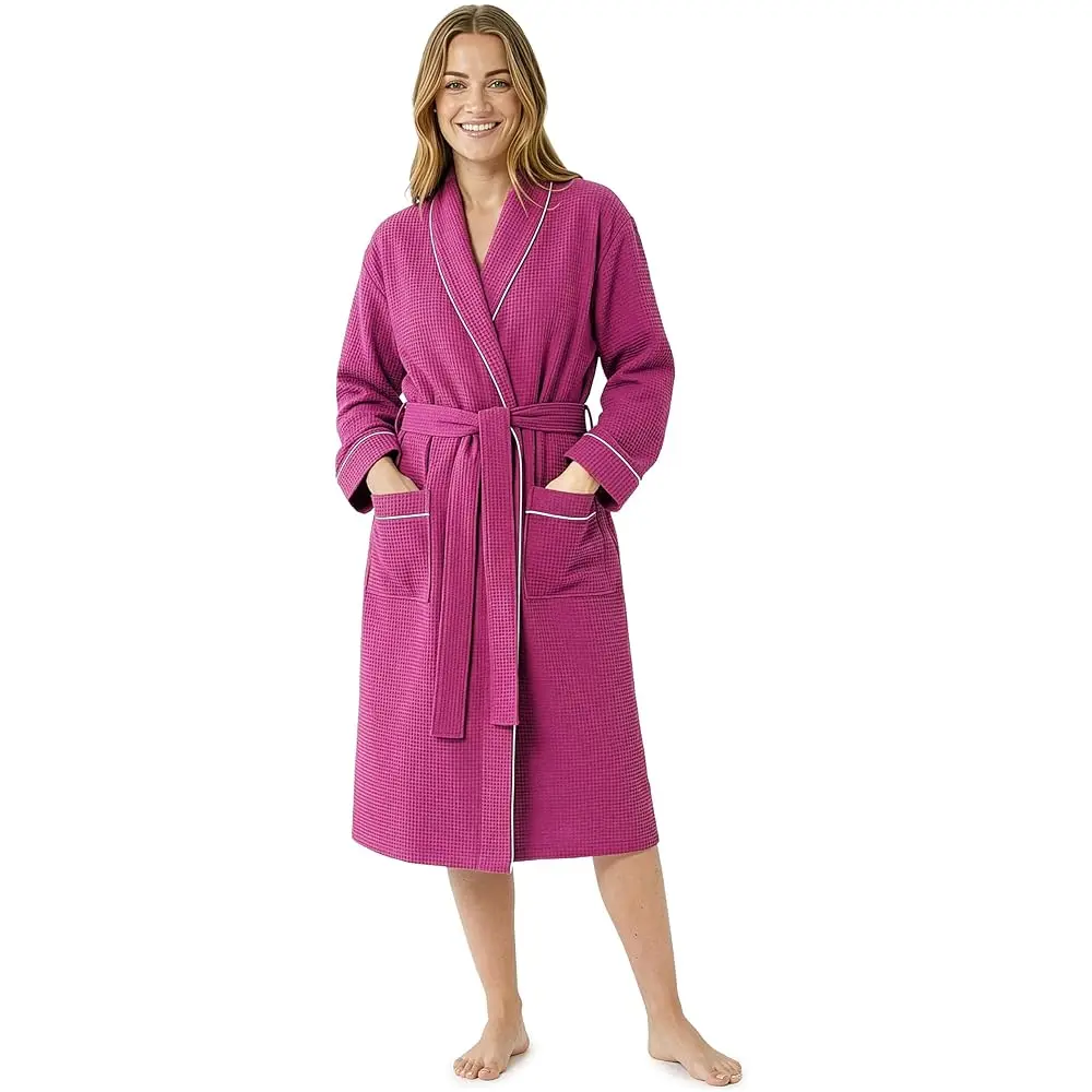 Waffle Robes for Women S-2XL, Lightweight Soft Bathrobes, Cozy Loungewear House Coat for Spa, Shower & Hotel