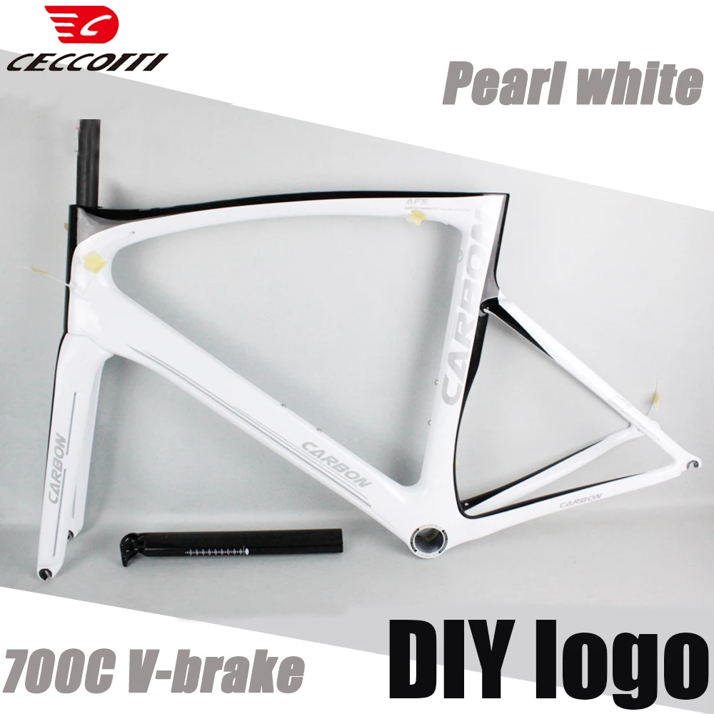 T1000 Full Carbon Road Bike Frame with V-Brake BB68 thread BB Bicycle Frameset  DIY Color 700C X 28C Framework
