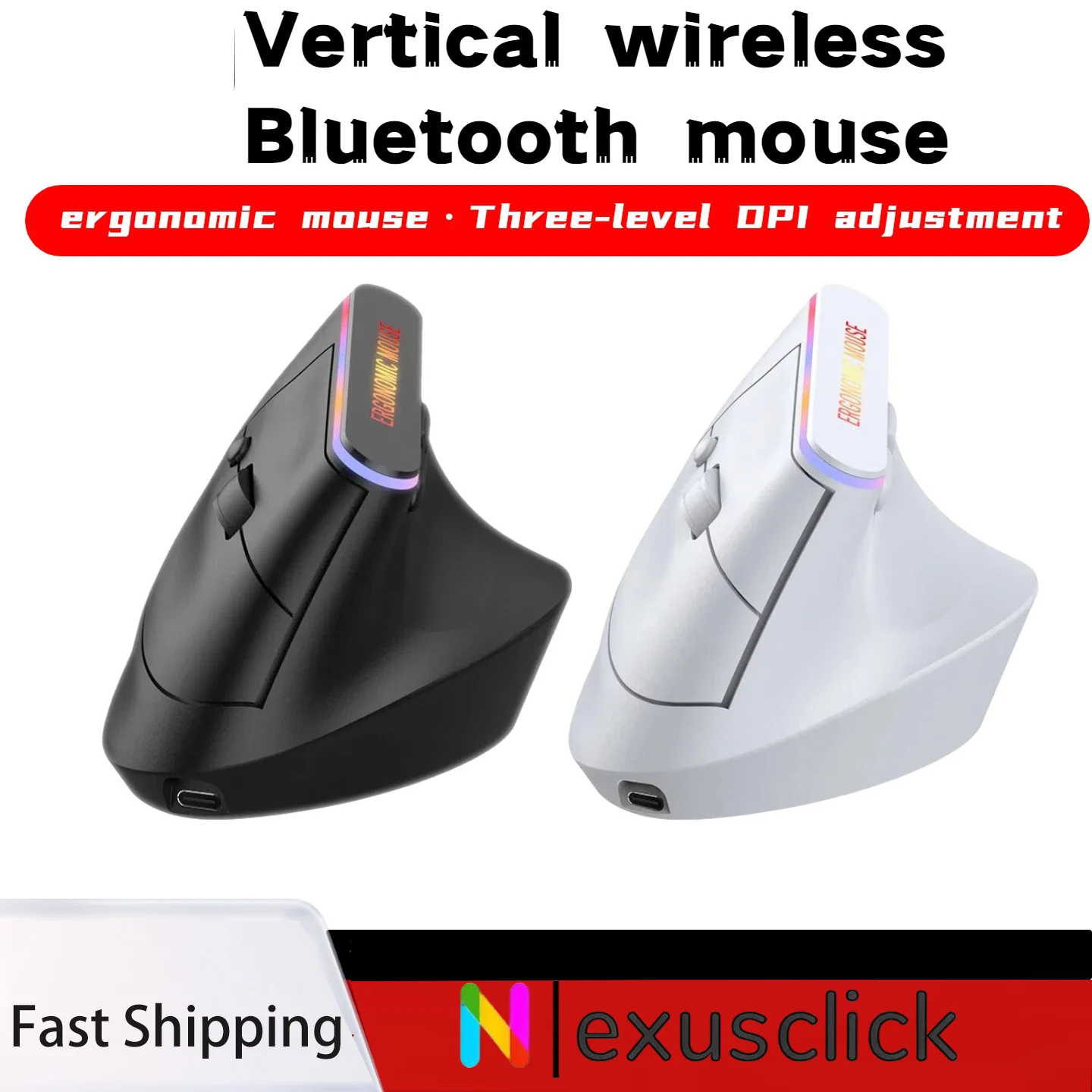 Ergonomic Mouse Vertical - Nieuwe 2.4GHz Bluetooth Draadloze Verticale Muis