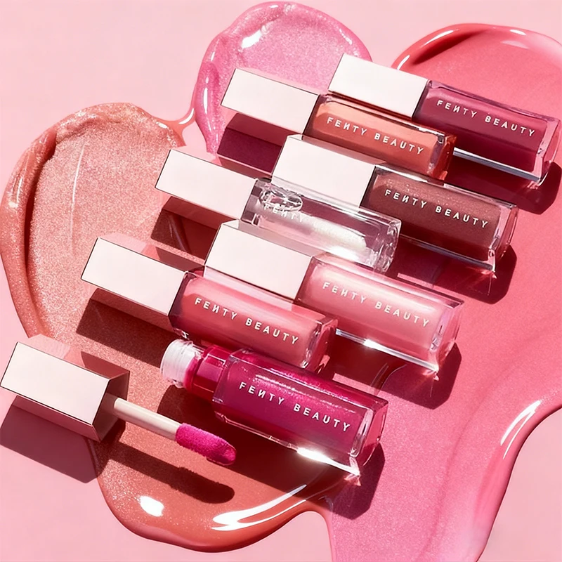 Fenty Beauty Transparent Lip Gloss Multicolor Moisten Shine Glitter Lip Plumper Makeup Beginner Liquid Lipstick Makeup Cosmetics